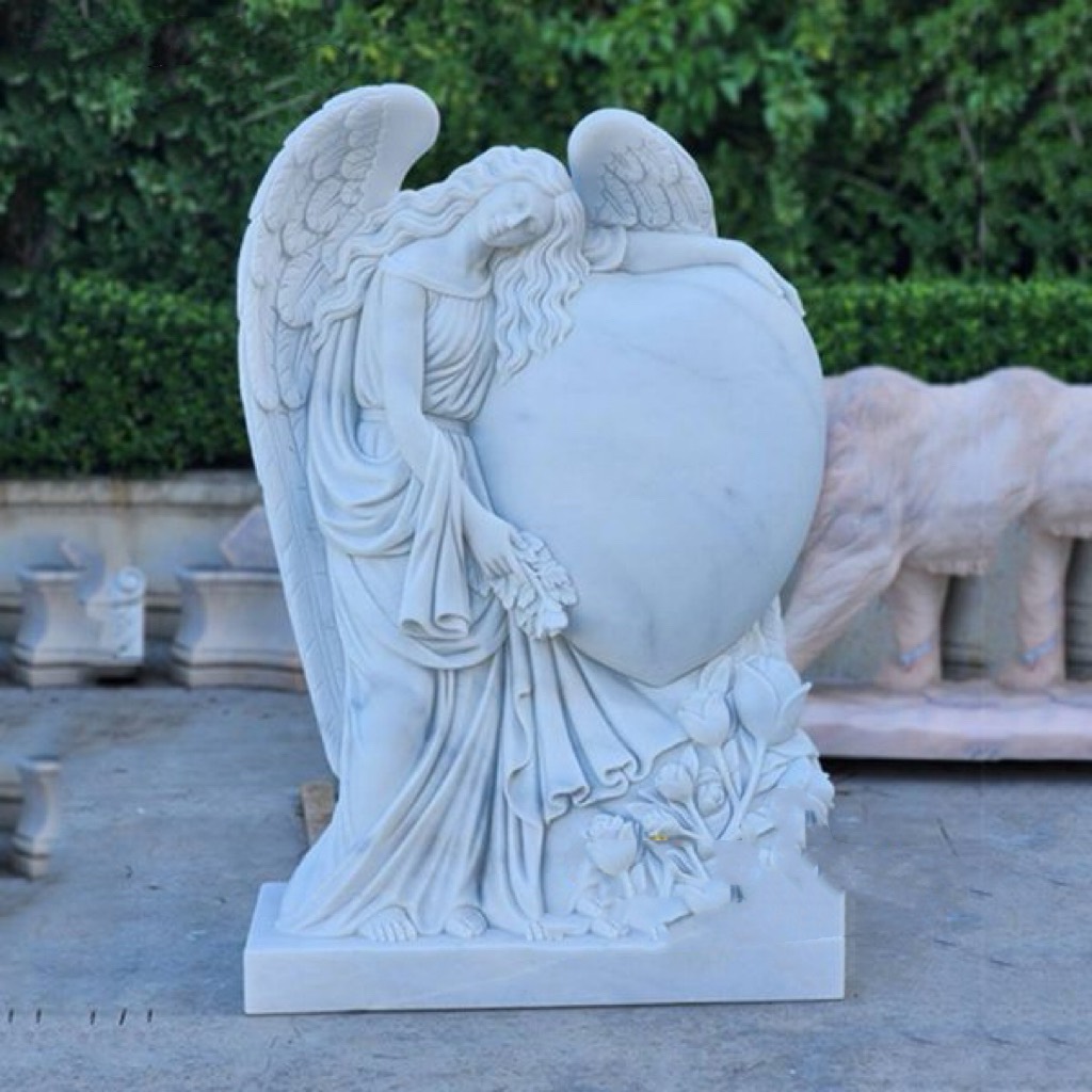 ハートメモリアルストーンの彫刻を受け入れるXingyan Marble Angel